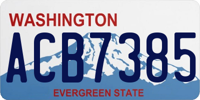 WA license plate ACB7385