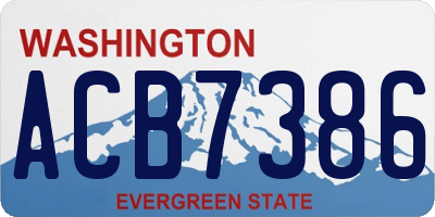 WA license plate ACB7386