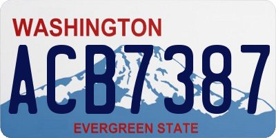 WA license plate ACB7387