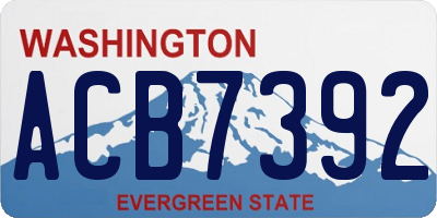 WA license plate ACB7392
