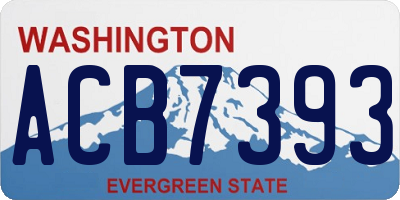 WA license plate ACB7393