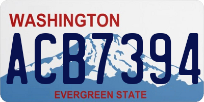 WA license plate ACB7394