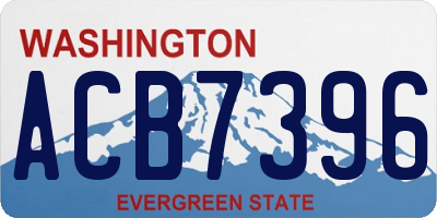 WA license plate ACB7396