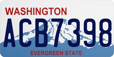 WA license plate ACB7398