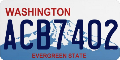 WA license plate ACB7402