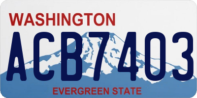 WA license plate ACB7403