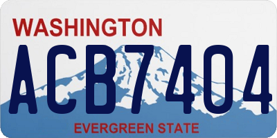 WA license plate ACB7404