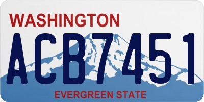 WA license plate ACB7451