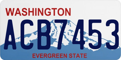 WA license plate ACB7453