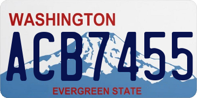 WA license plate ACB7455
