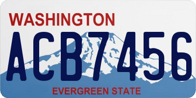 WA license plate ACB7456