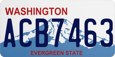 WA license plate ACB7463