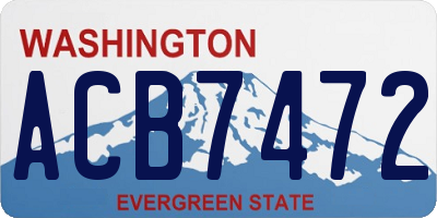 WA license plate ACB7472