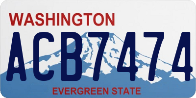 WA license plate ACB7474