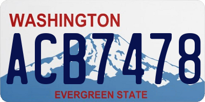 WA license plate ACB7478