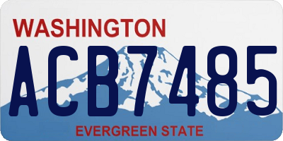 WA license plate ACB7485