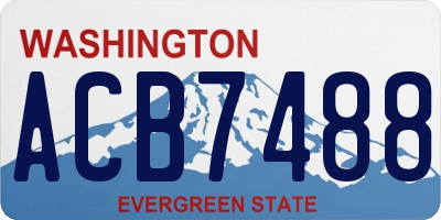 WA license plate ACB7488