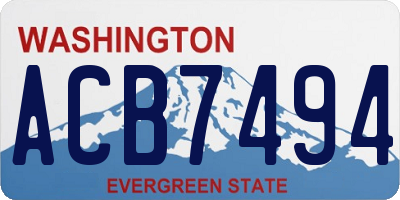 WA license plate ACB7494