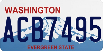 WA license plate ACB7495