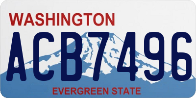 WA license plate ACB7496