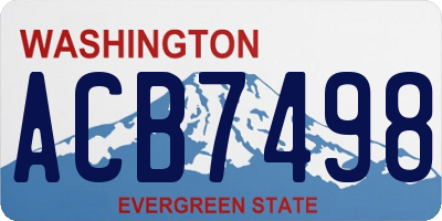 WA license plate ACB7498