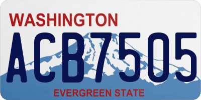 WA license plate ACB7505