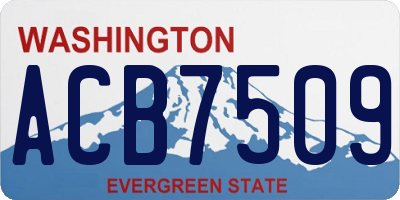 WA license plate ACB7509