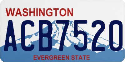 WA license plate ACB7520
