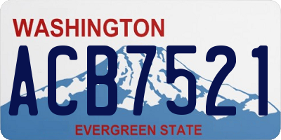 WA license plate ACB7521