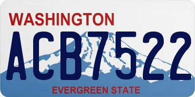 WA license plate ACB7522