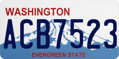 WA license plate ACB7523