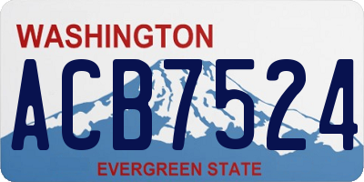 WA license plate ACB7524