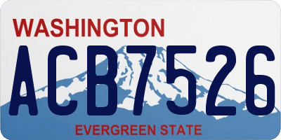 WA license plate ACB7526