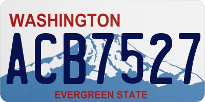 WA license plate ACB7527