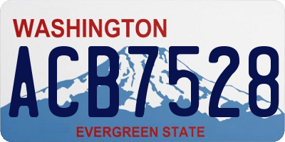 WA license plate ACB7528