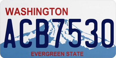 WA license plate ACB7530