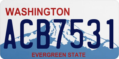 WA license plate ACB7531