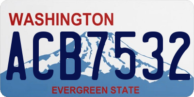 WA license plate ACB7532