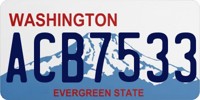 WA license plate ACB7533