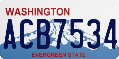 WA license plate ACB7534