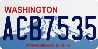 WA license plate ACB7535