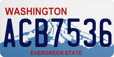 WA license plate ACB7536