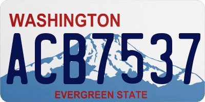 WA license plate ACB7537