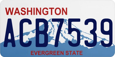 WA license plate ACB7539