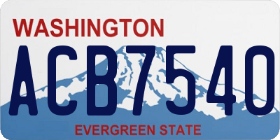 WA license plate ACB7540