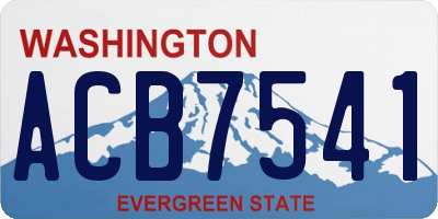 WA license plate ACB7541
