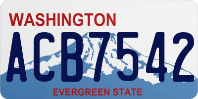WA license plate ACB7542