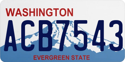 WA license plate ACB7543
