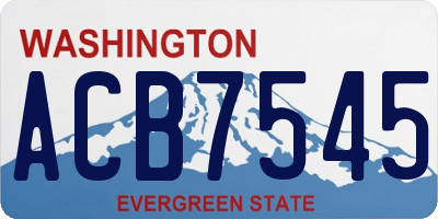 WA license plate ACB7545