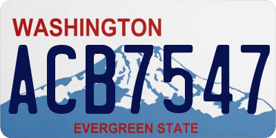 WA license plate ACB7547
